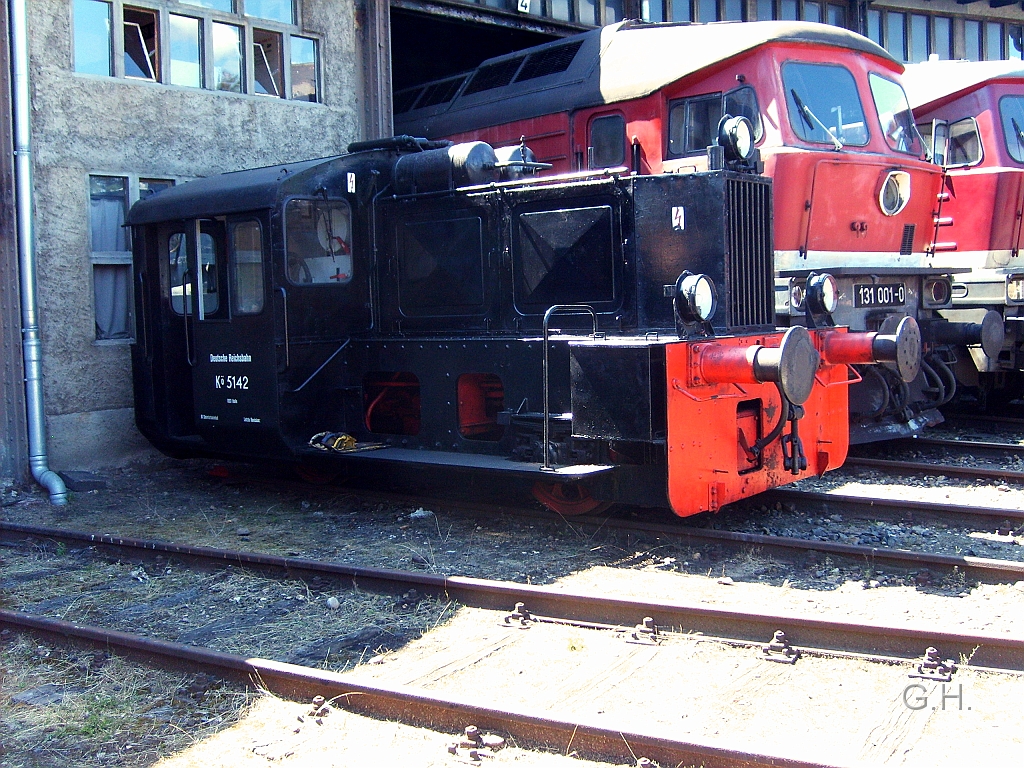 Koe5142_Halle_002(2).JPG - Die Hallische Kö 5142 am Schuppen im DB Museum Halle am 5. Juli 2009 zum Sommerfest.